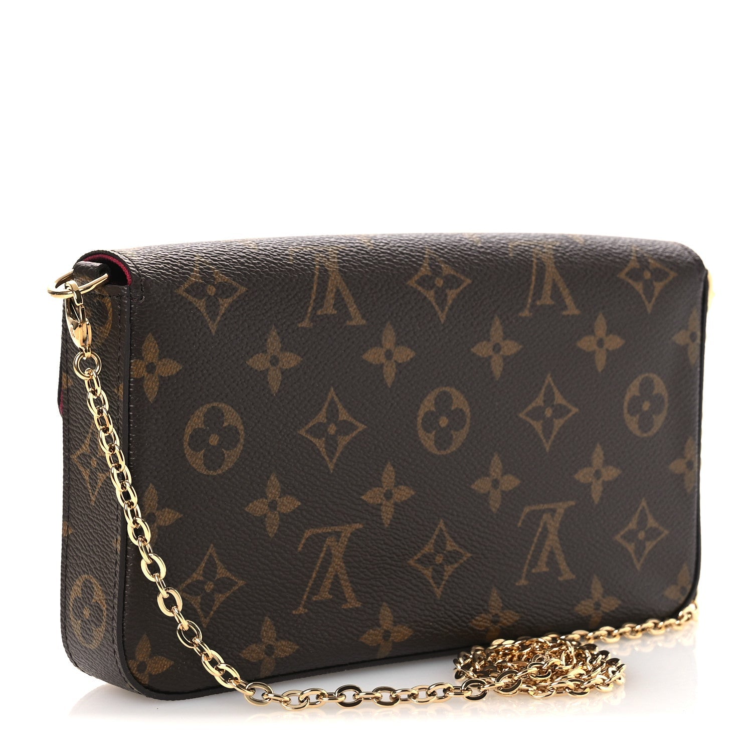 Louis Vuitton Monogram Pochette Felicie Chain Wallet Fuchsia