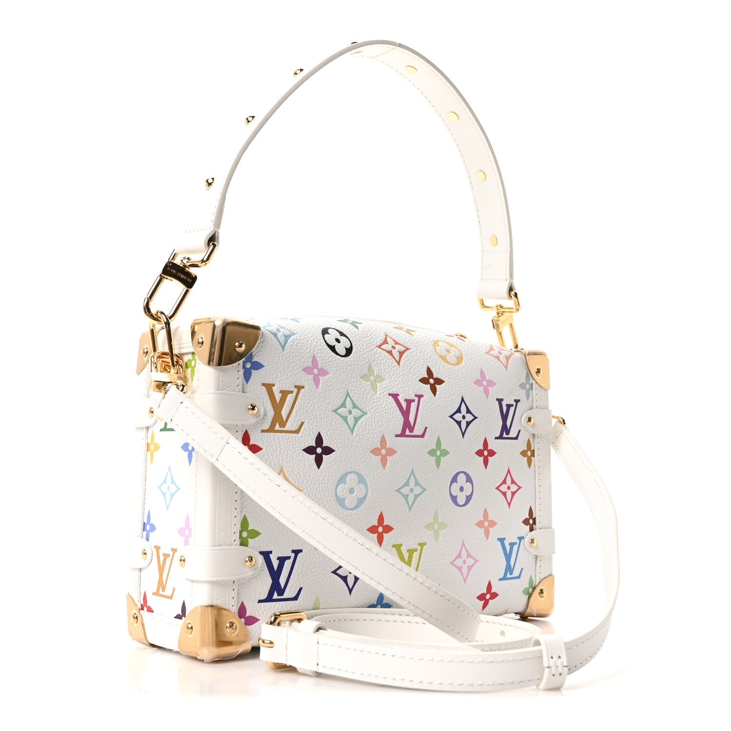 Louis Vuitton LV x TM Cowhide Monogram Multicolor Side Trunk MM White