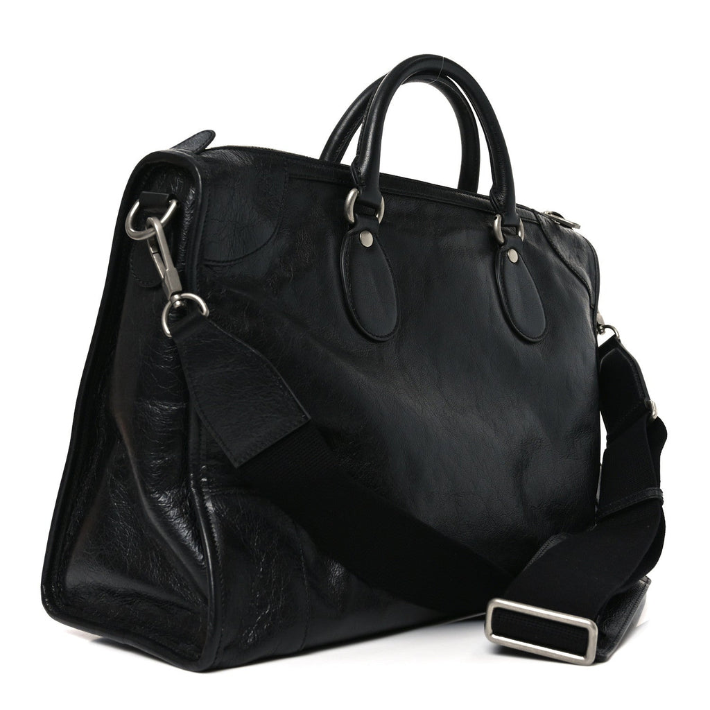 Gucci Fluffy Calfskin Morpheus Weekender Duffle Black