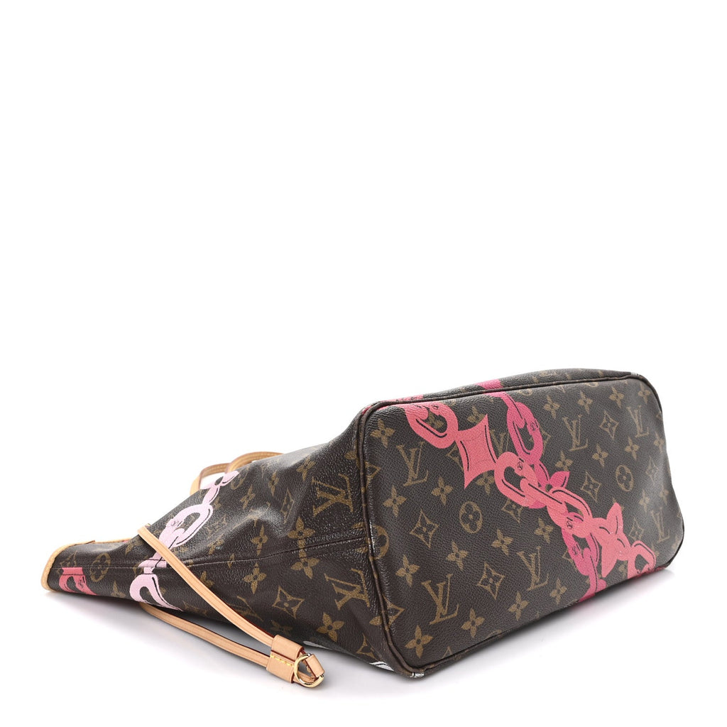 Louis Vuitton Monogram Bay Neverfull MM Rose Ballerine Poppy