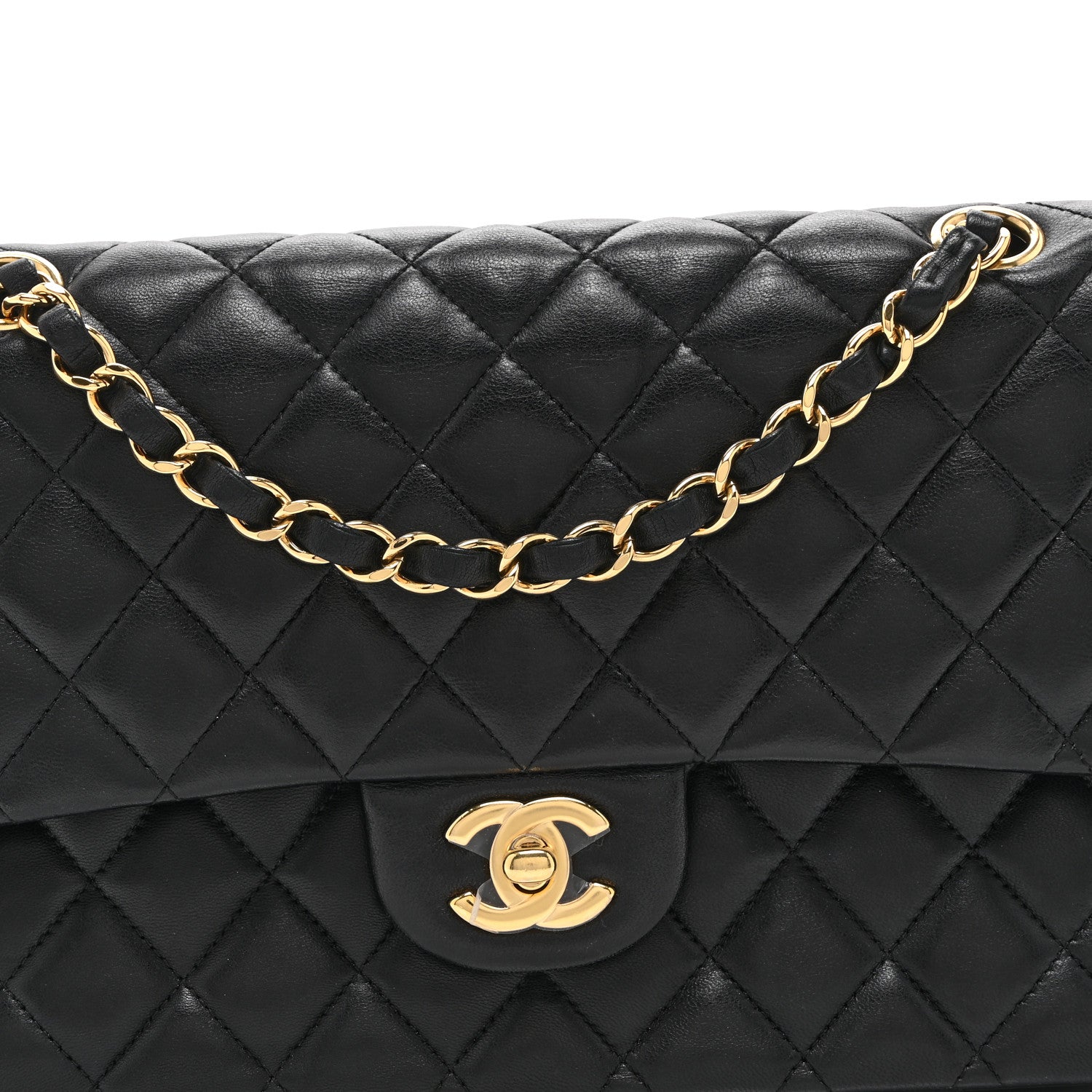 Chanel Lambskin Quilted Medium Double Flap Black