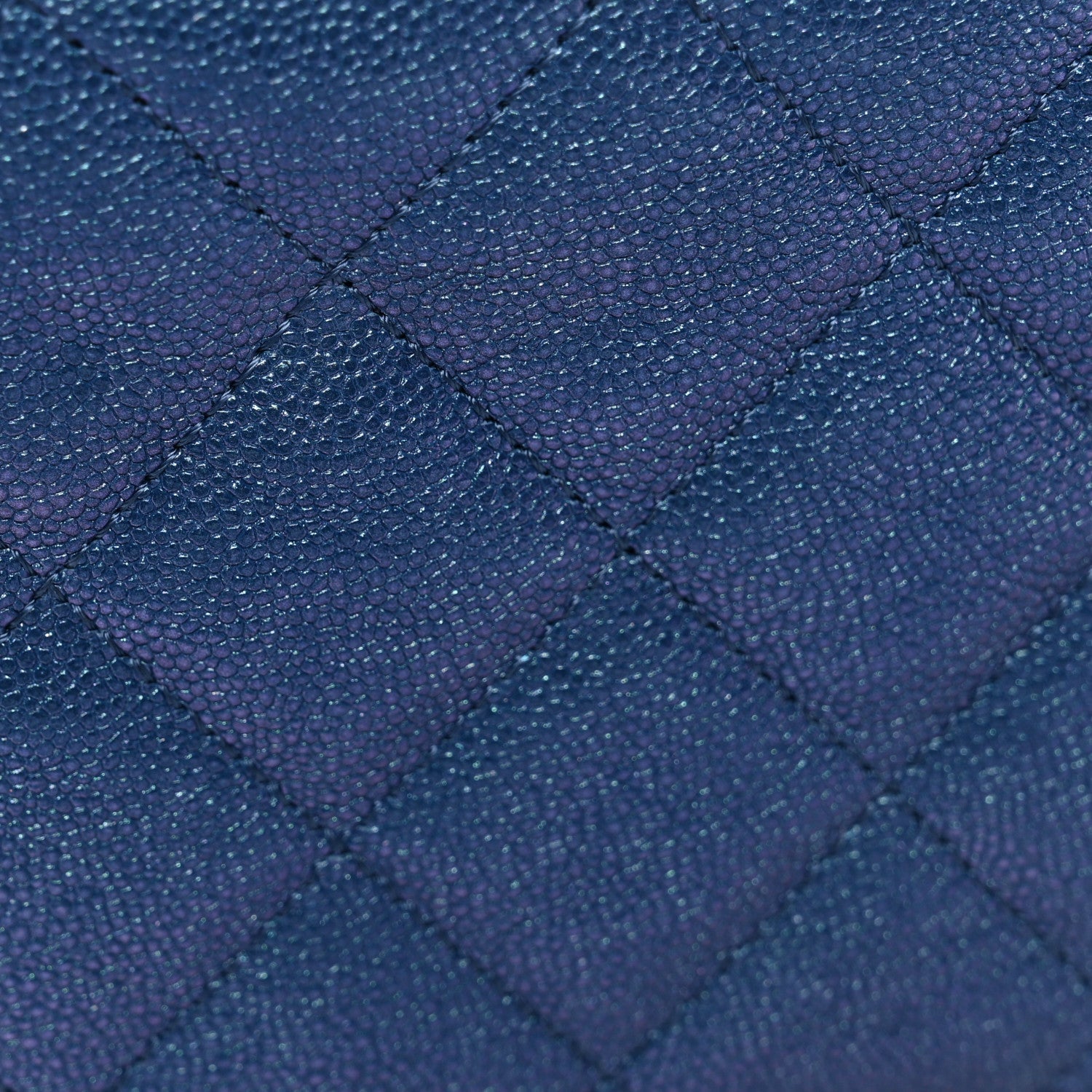 Chanel Iridescent Caviar Quilted Wallet on Chain WOC Dark Blue