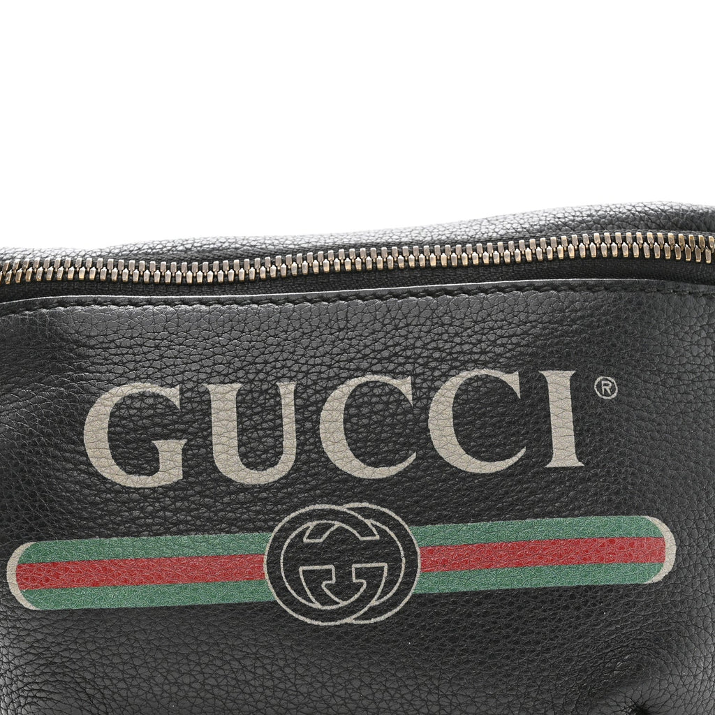 Gucci Grained Calfskin Small Logo Belt Bag Black