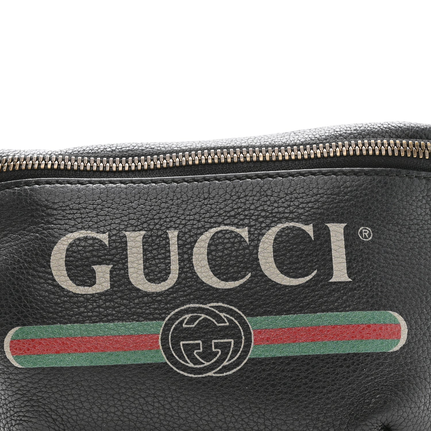 Gucci Grained Calfskin Small Logo Belt Bag Black