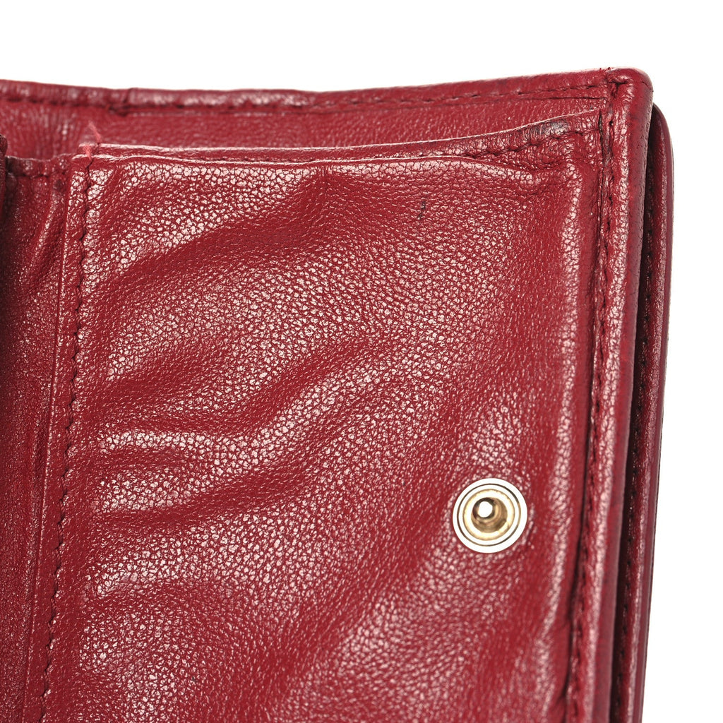 Caviar Quilted Vintage Mademoiselle Flap Card Holder Dark Pink