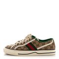Gucci GG Monogram Web Womens 1977 Tennis Sneakers 40.5 Beige Ebony Mystic White