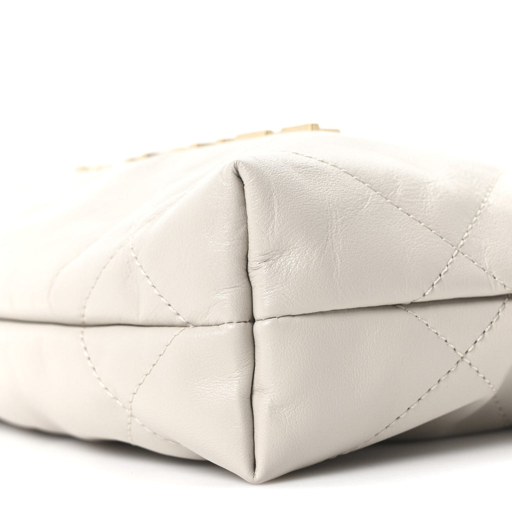 Chanel Shiny Calfskin Quilted Mini Chanel 22 Light Grey