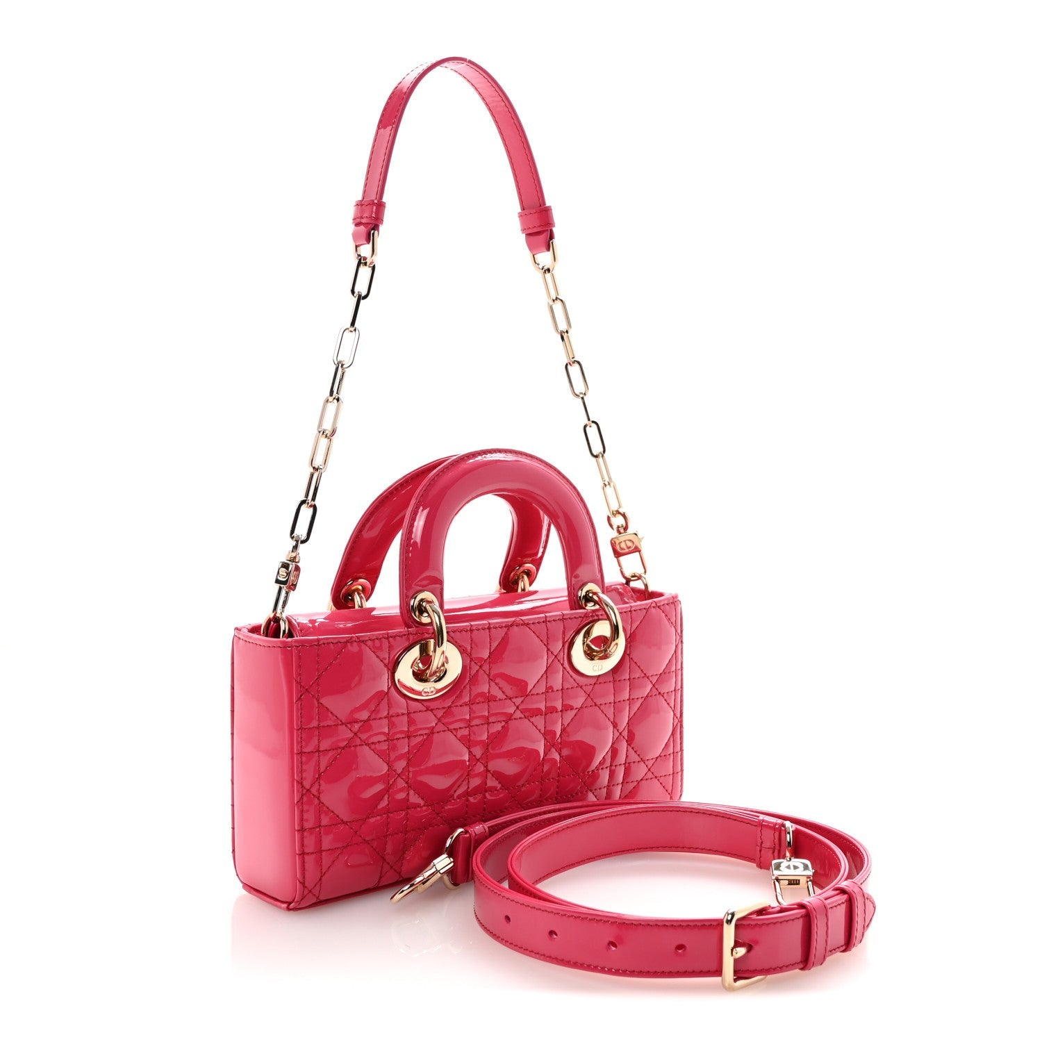 Christian Dior Patent Cannage Small Lady D-Joy Mexican Red