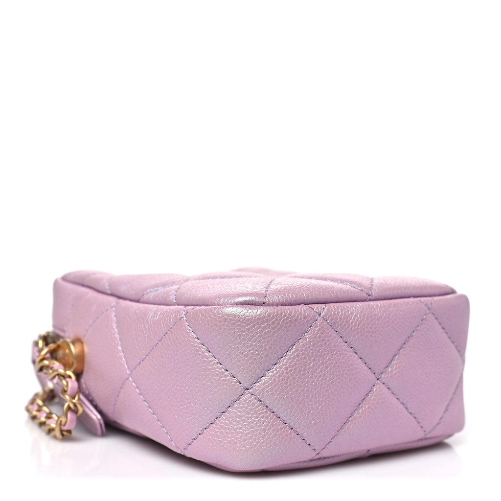 Chanel Iridescent Caviar Quilted Vertical My Perfect Camera Case Pink