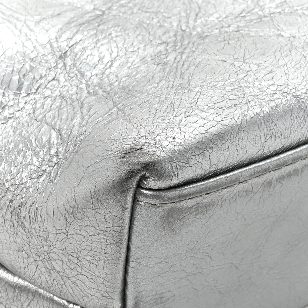 Chanel Calfskin Chain 20s Signe Tote Silver