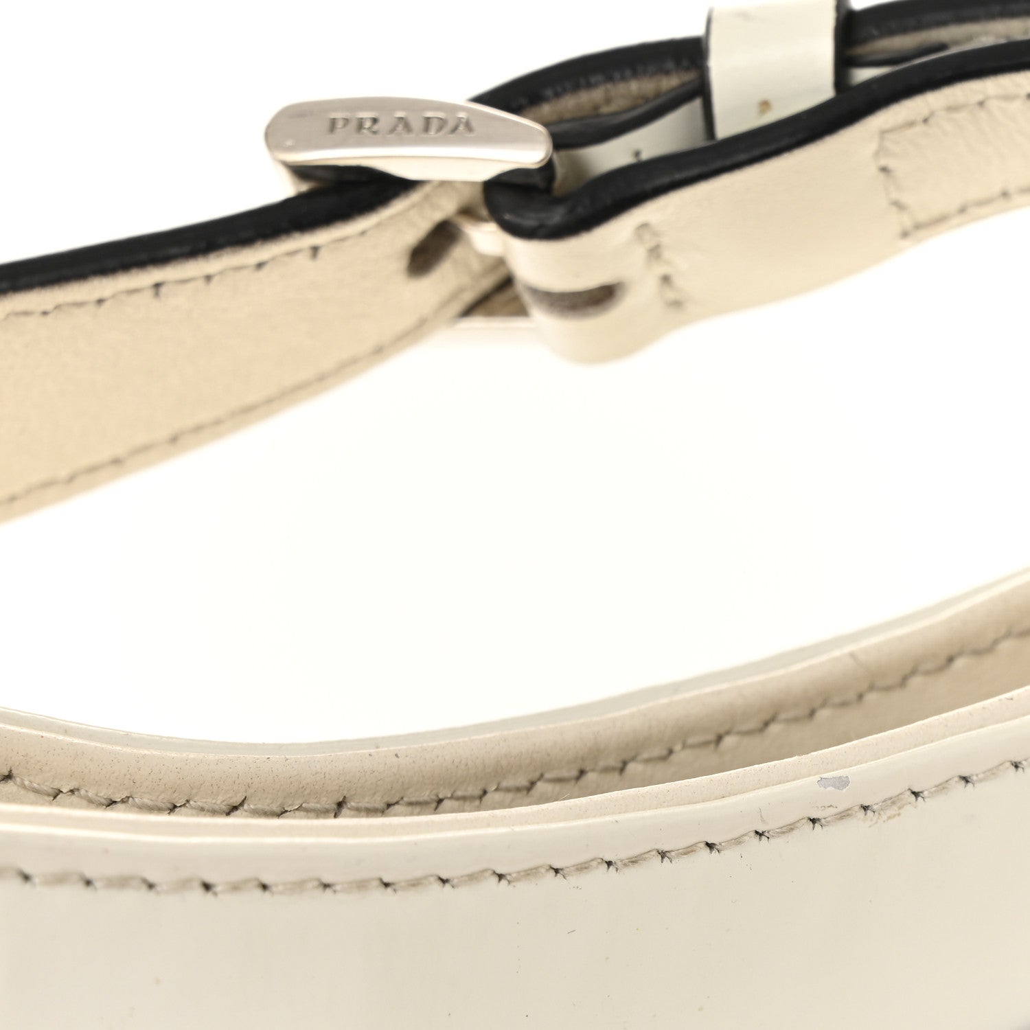 Prada Spazzolato Cleo Adjustable Strap Shoulder Bag White