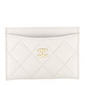 Caviar Quilted Card Holder Grey