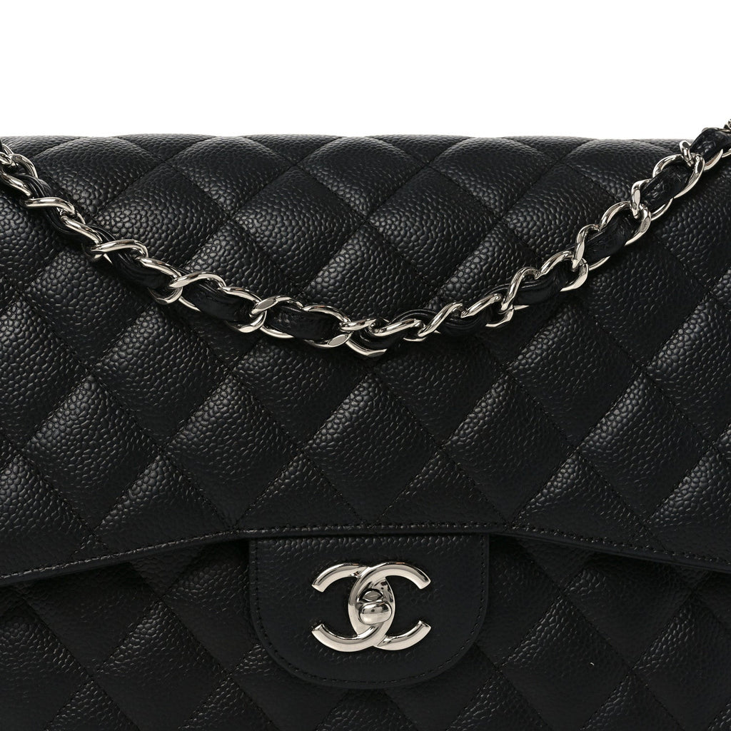 Chanel Caviar Quilted Jumbo Double Flap Black