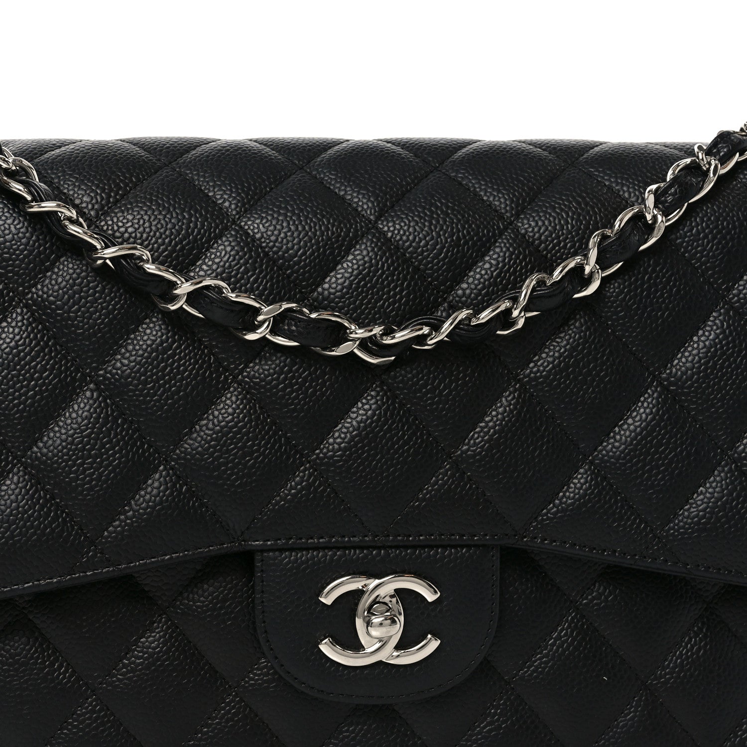 Chanel Caviar Quilted Jumbo Double Flap Black