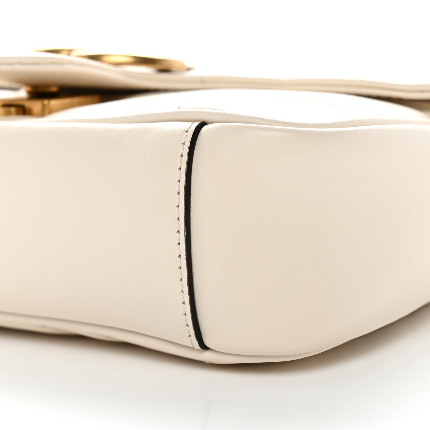 Gucci Calfskin Matelasse Mini GG Marmont Shoulder Bag White