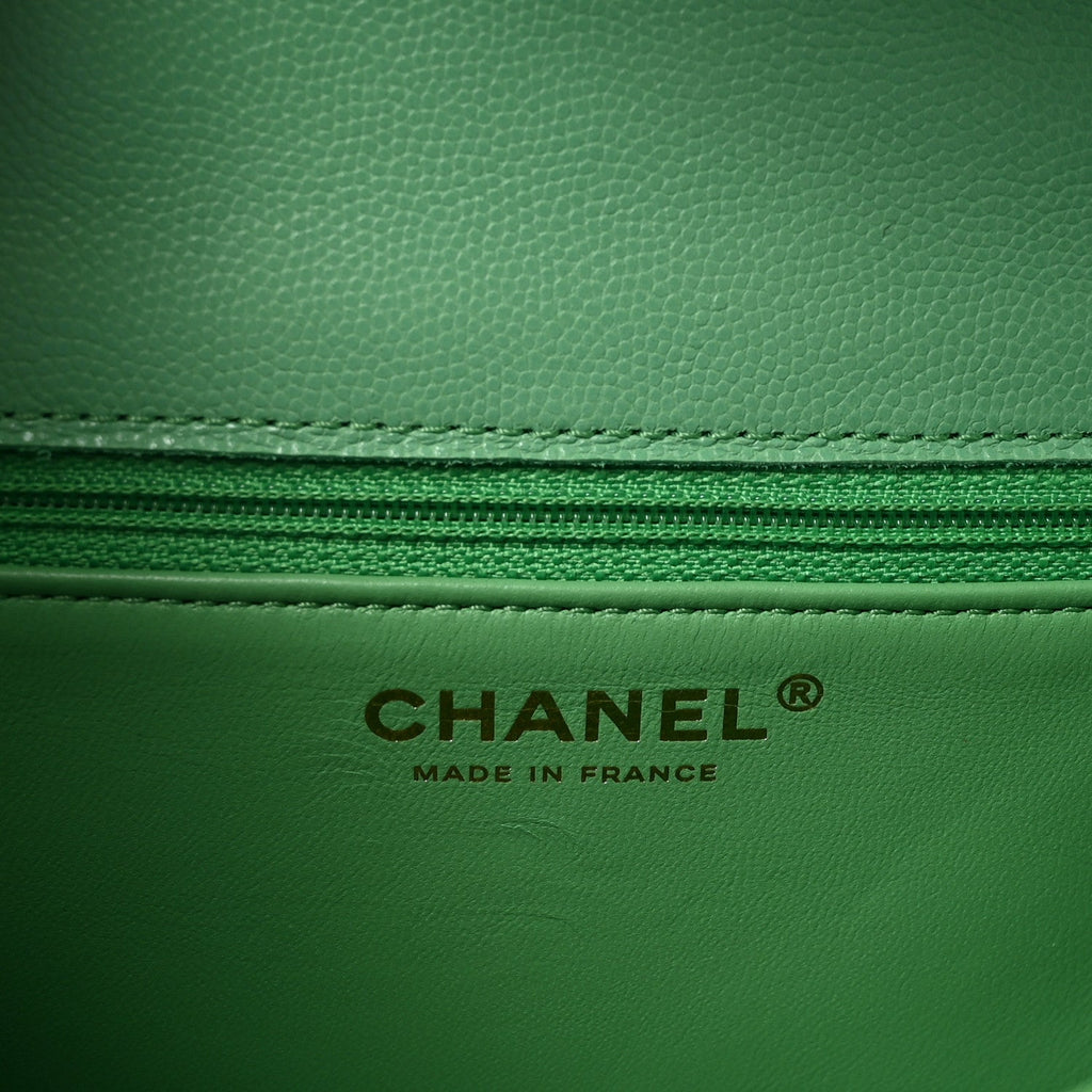 Chanel Caviar Quilted Medium Sweet Classic Flap Green