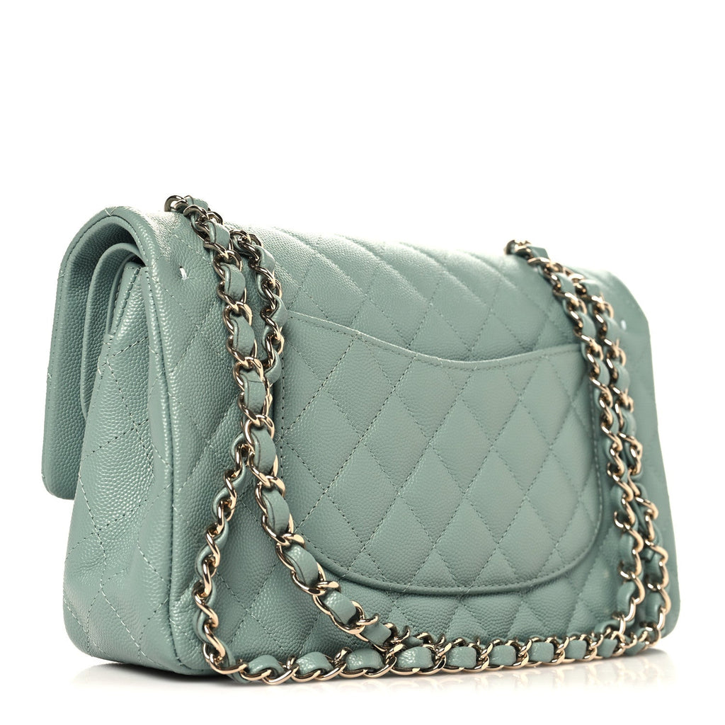 Chanel Caviar Quilted Medium Double Flap Dark Green