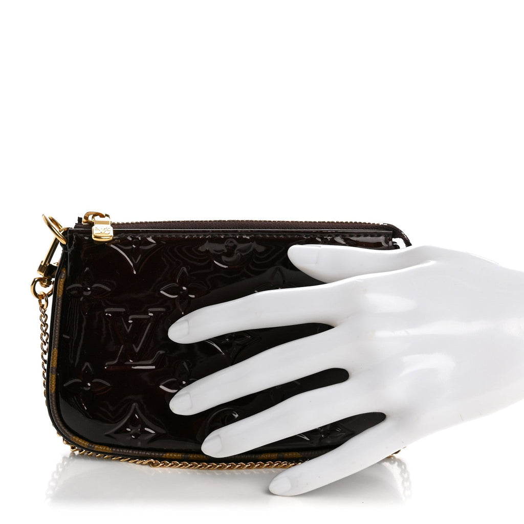 Louis Vuitton Vernis Monogram Mini Pochette Accessories Amarante