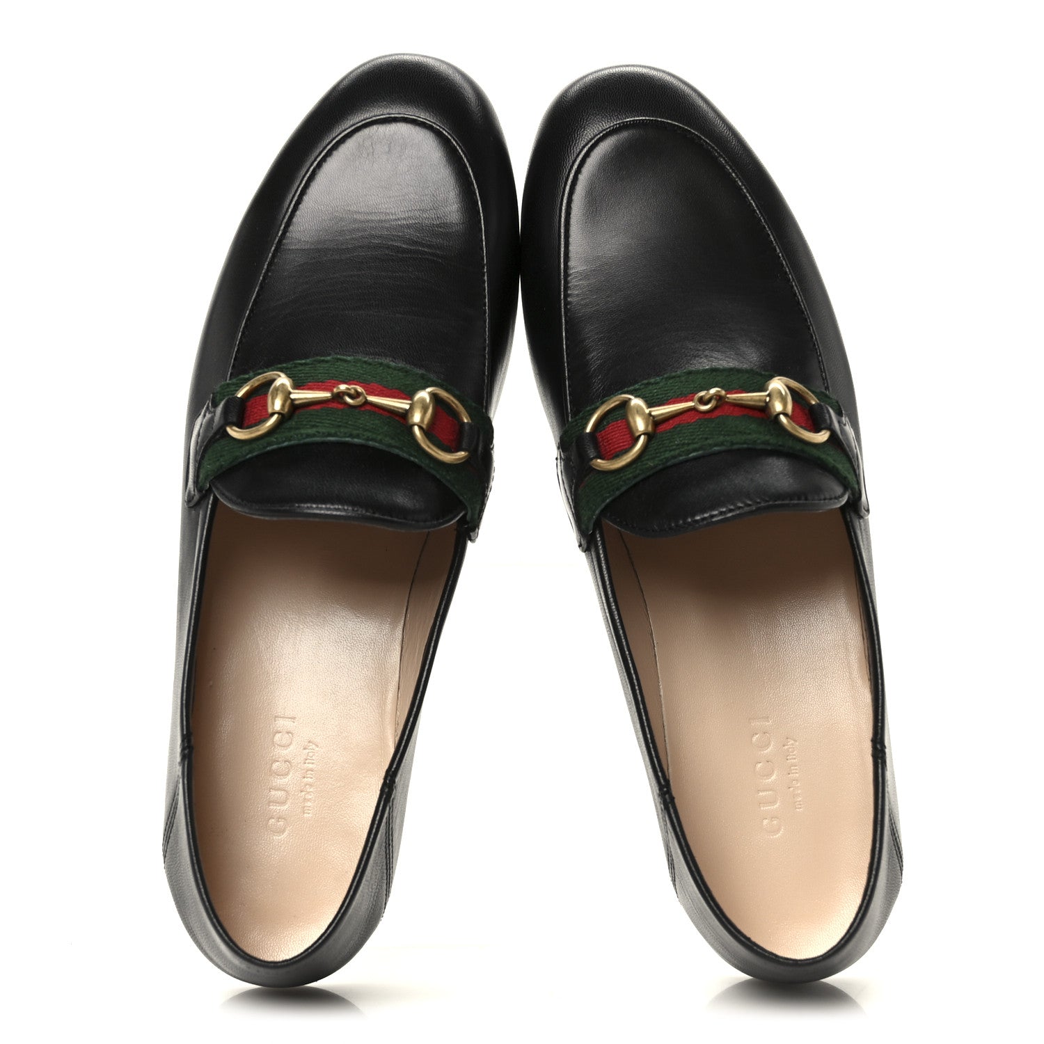 Gucci Malaga Kid Web Womens Horsebit Loafers 35 Black