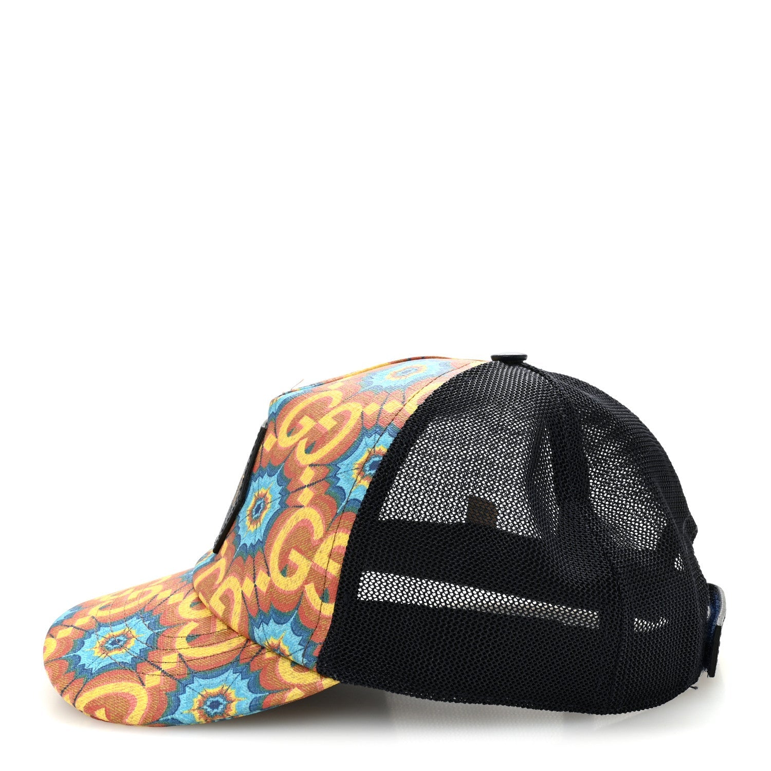 Gucci GG Supreme Monogram Kaleidoscope Baseball Hat L Blue Orange Multicolor Blue Agata