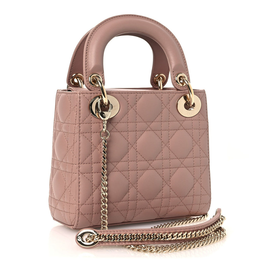 Christian Dior Lambskin Cannage Mini Lady Dior Blush