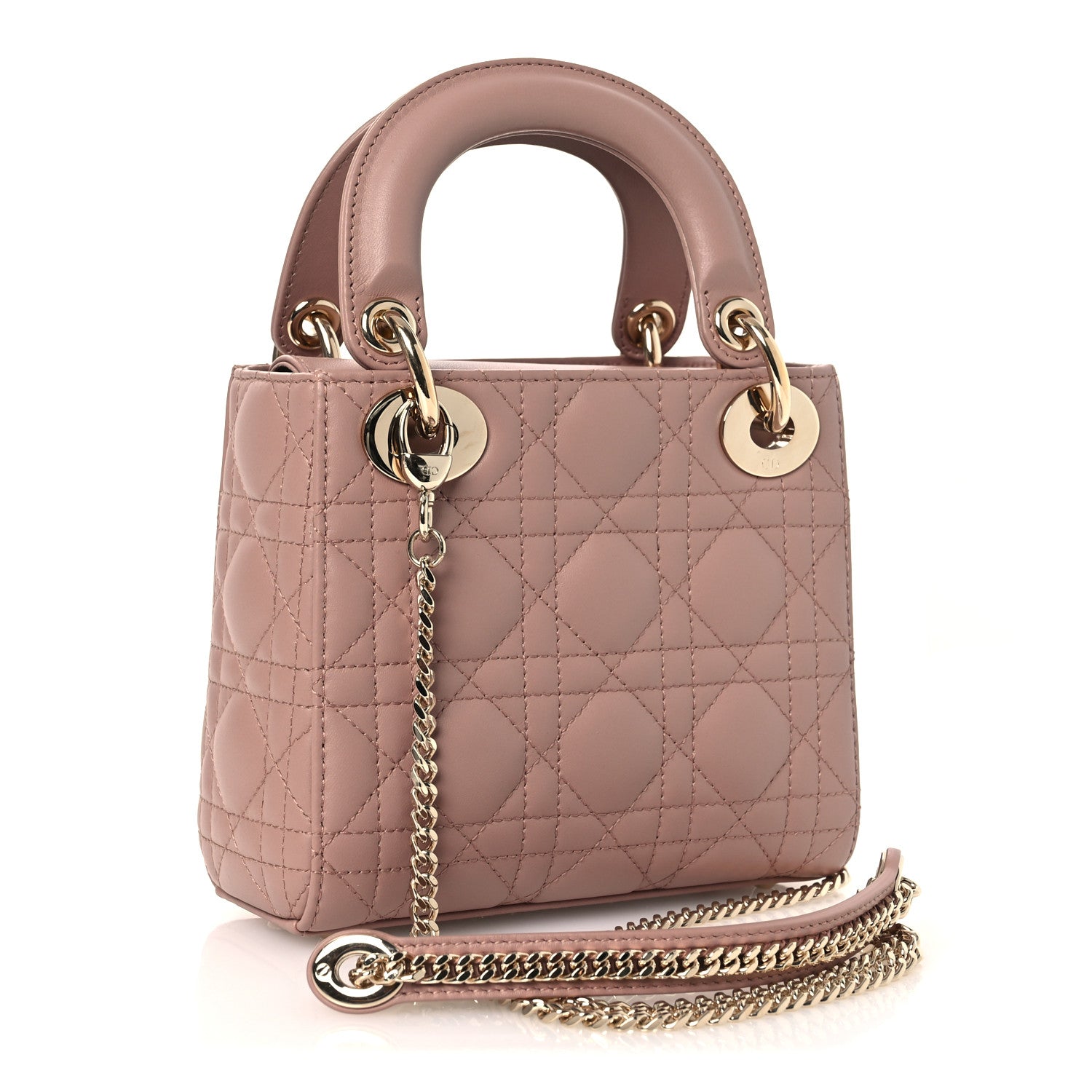 Christian Dior Lambskin Cannage Mini Lady Dior Blush