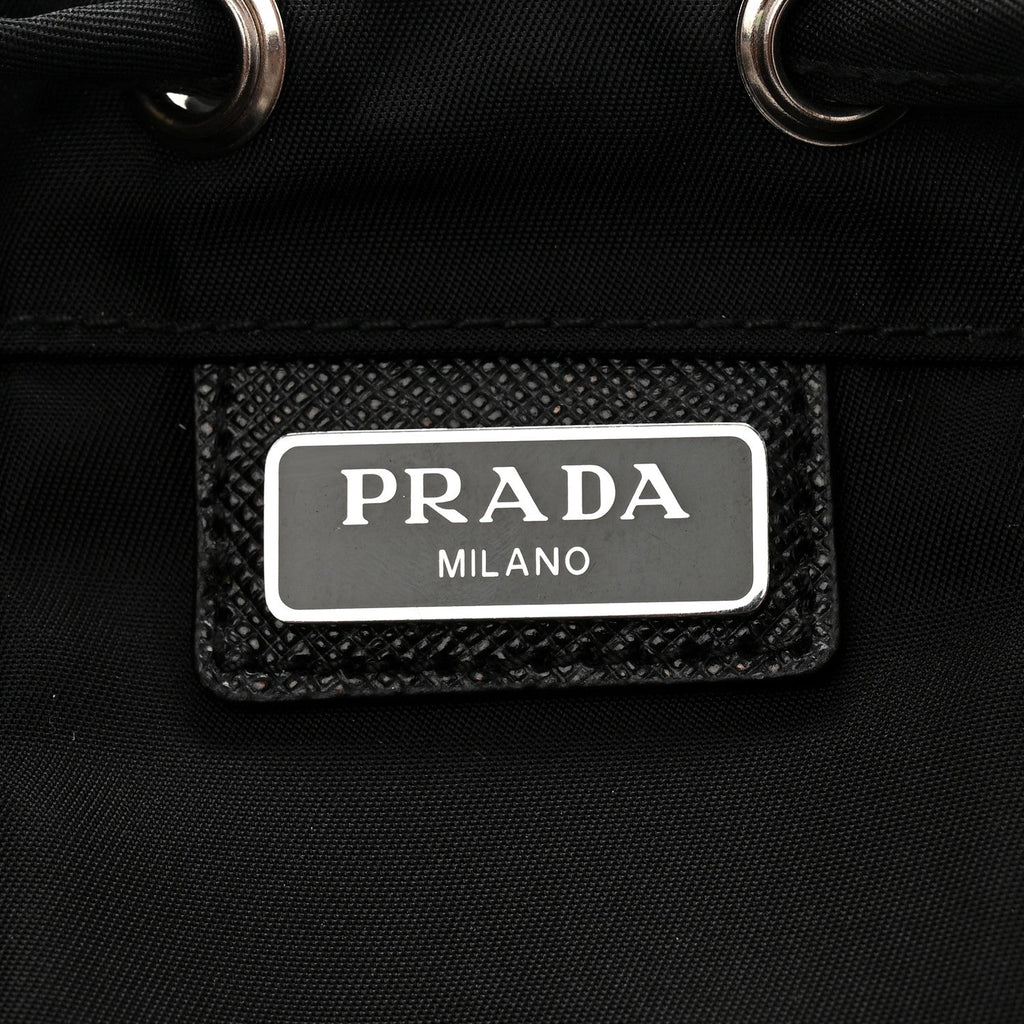 Prada Nylon Vela Drawstring Pouch Black
