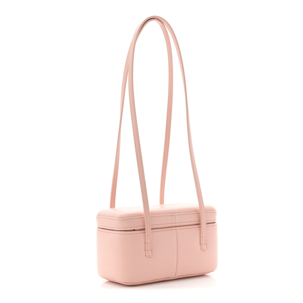 Chanel Shiny Caviar Preppy Coco Long Vanity With Strap Light Pink