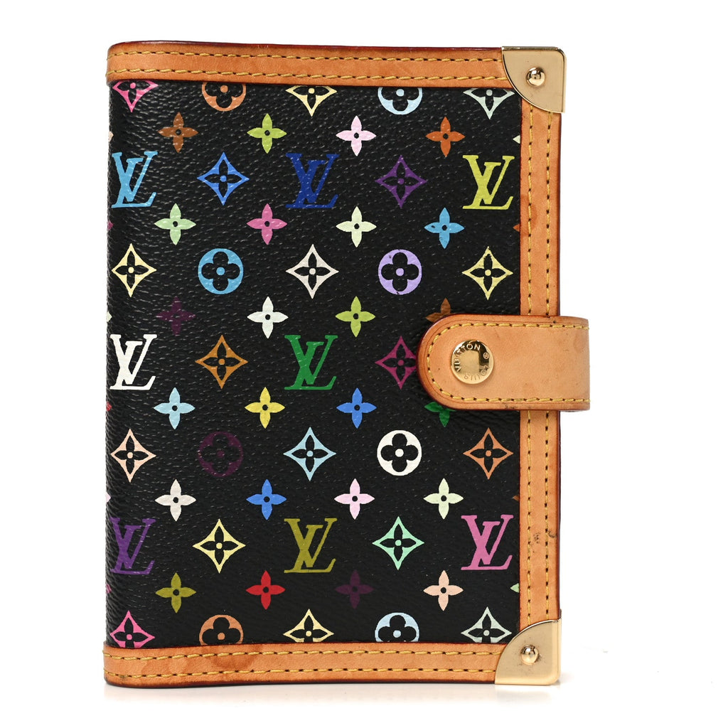 Louis Vuitton Monogram Multicolor Small Ring Agenda Cover Black