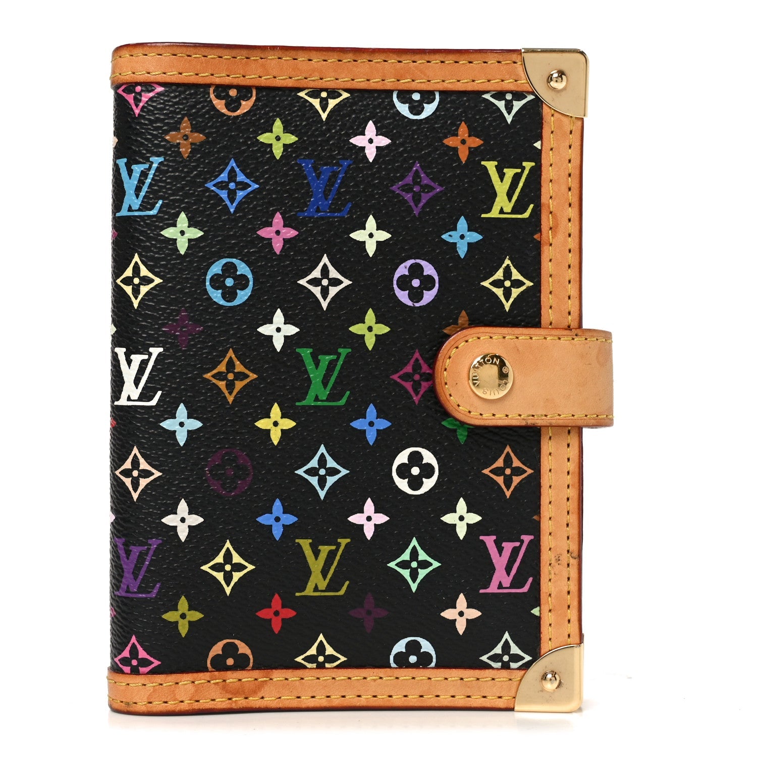 Louis Vuitton Monogram Multicolor Small Ring Agenda Cover Black