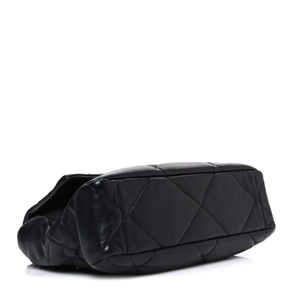 Chanel Goatskin Quilted Large Chanel 19 Flap Black