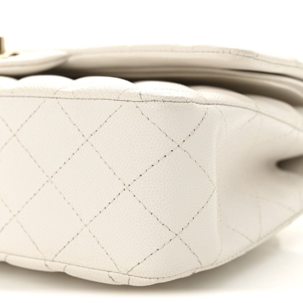 Chanel Caviar Quilted Medium Double Flap White
