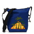 Prada Tessuto Nylon Palm Tree Print Bucket Bag Bluette