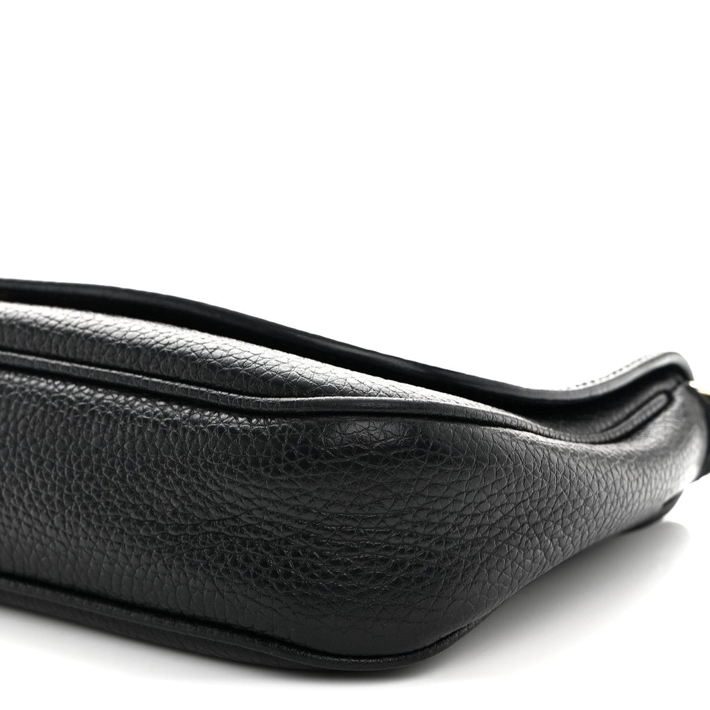 Gucci Pebbled Calfskin Medium Soho Flap Crossbody Black