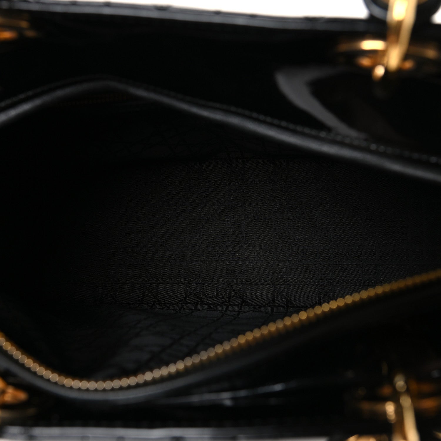 Christian Dior Patent Cannage Large Lady Dior Black