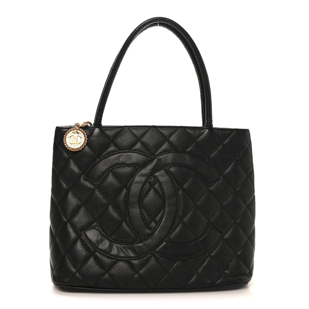 Chanel Caviar Quilted Medallion Tote Black