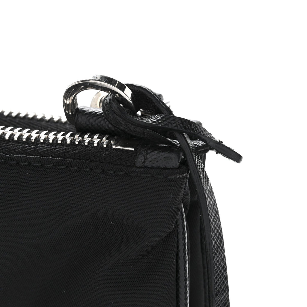 Prada Re-Nylon Saffiano Re-Edition 2000 Double Zip Crossbody Bag Black