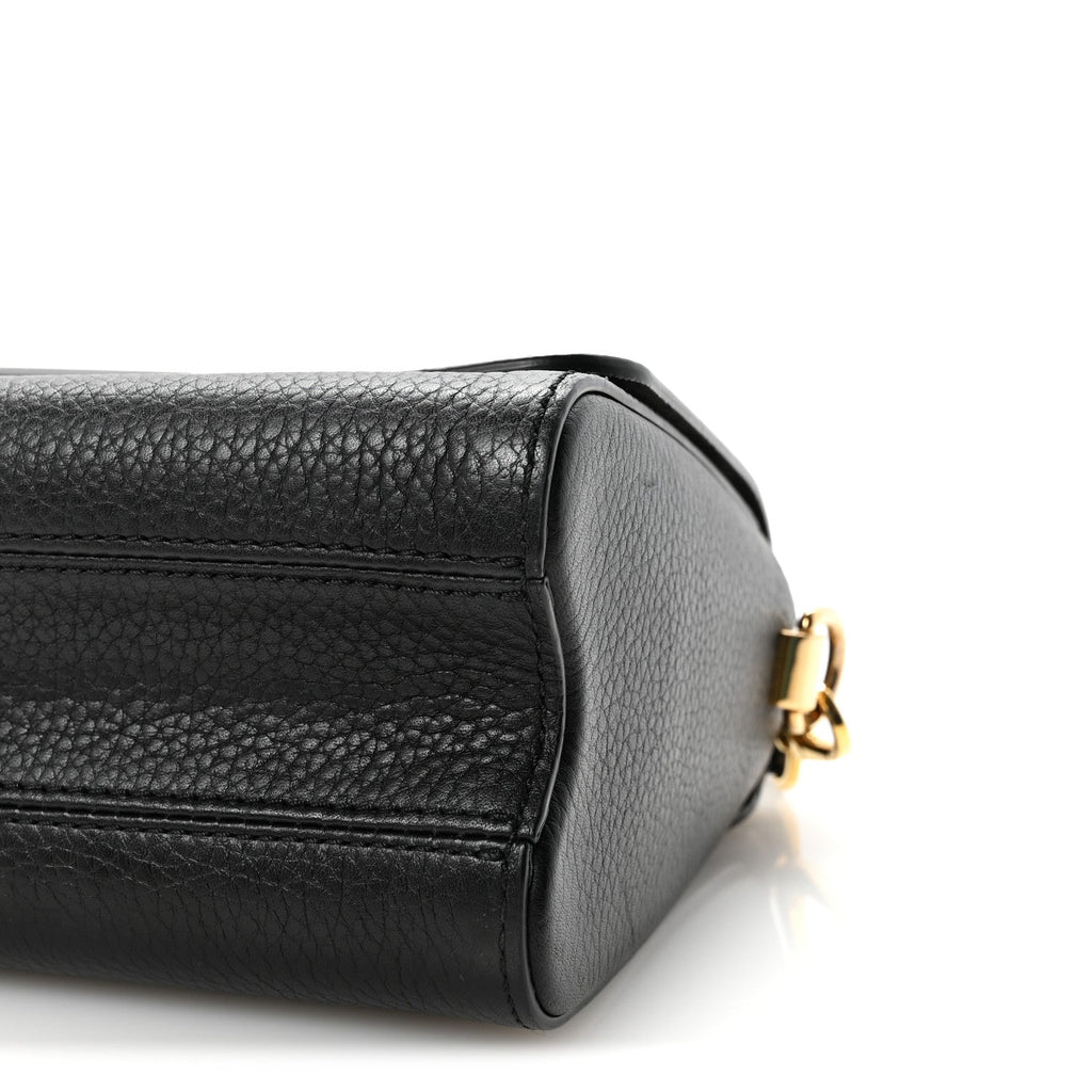 Louis Vuitton Taurillon Smooth Calfskin Scrunchie Twist One Handle MM Black