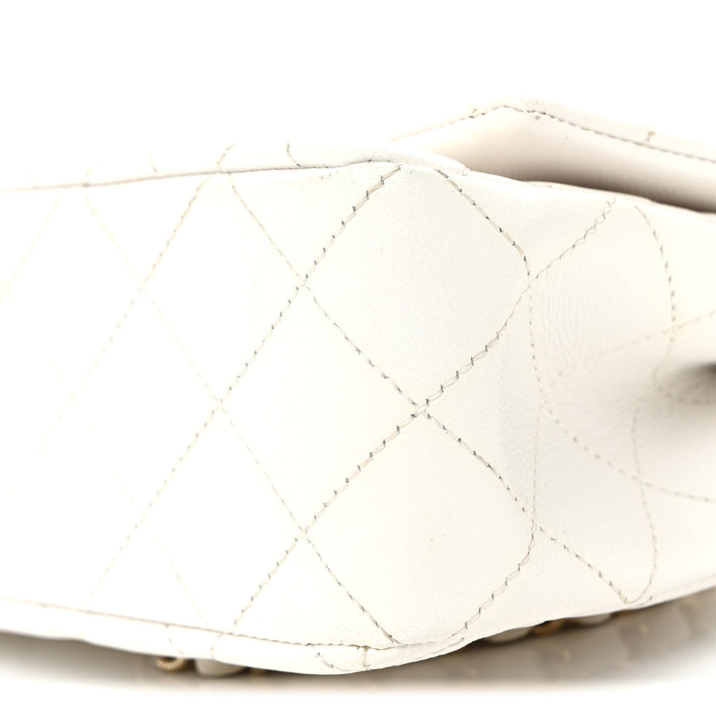 Chanel Caviar Quilted Small Top Handle Flap With Chain White