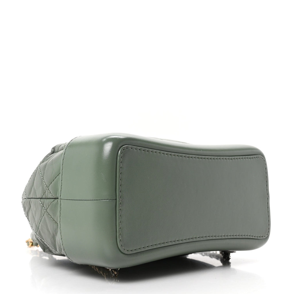 Chanel Aged Calfskin Quilted Small Gabrielle Backpack Green