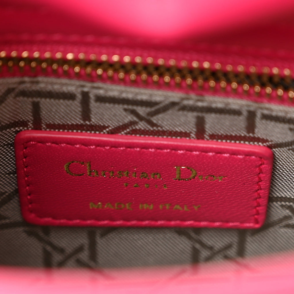 Christian Dior Lambskin Cannage Mini Lady Dior Pink