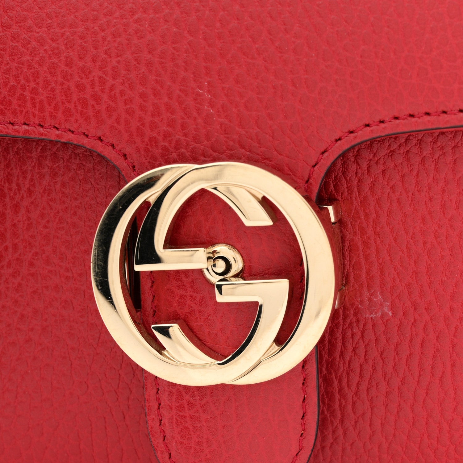 Gucci Dollar Calfskin Small Interlocking G Shoulder Bag Red