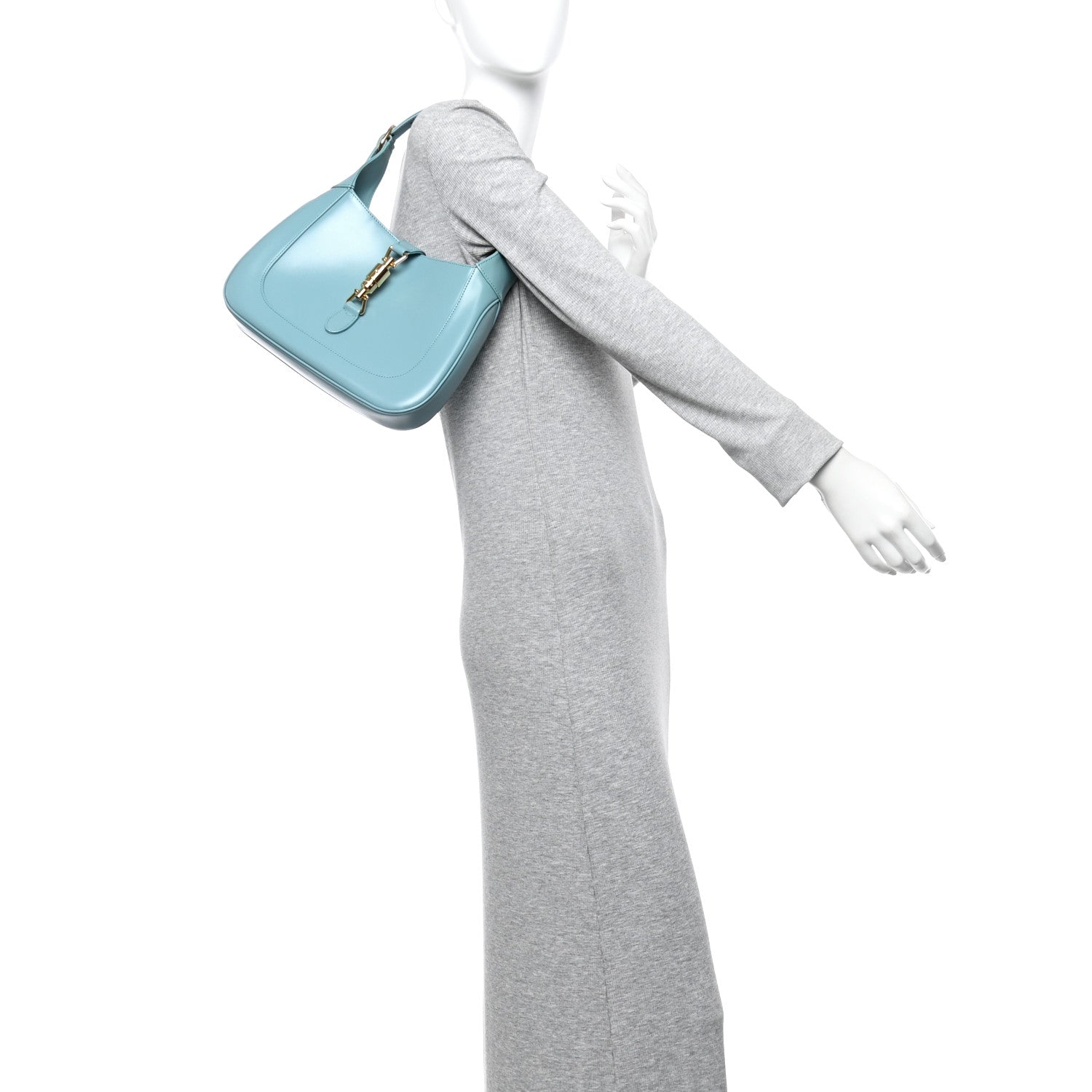 Gucci Boarded Dyana Lux Calfskin Small Jackie 1961 Hobo Dusty Azure