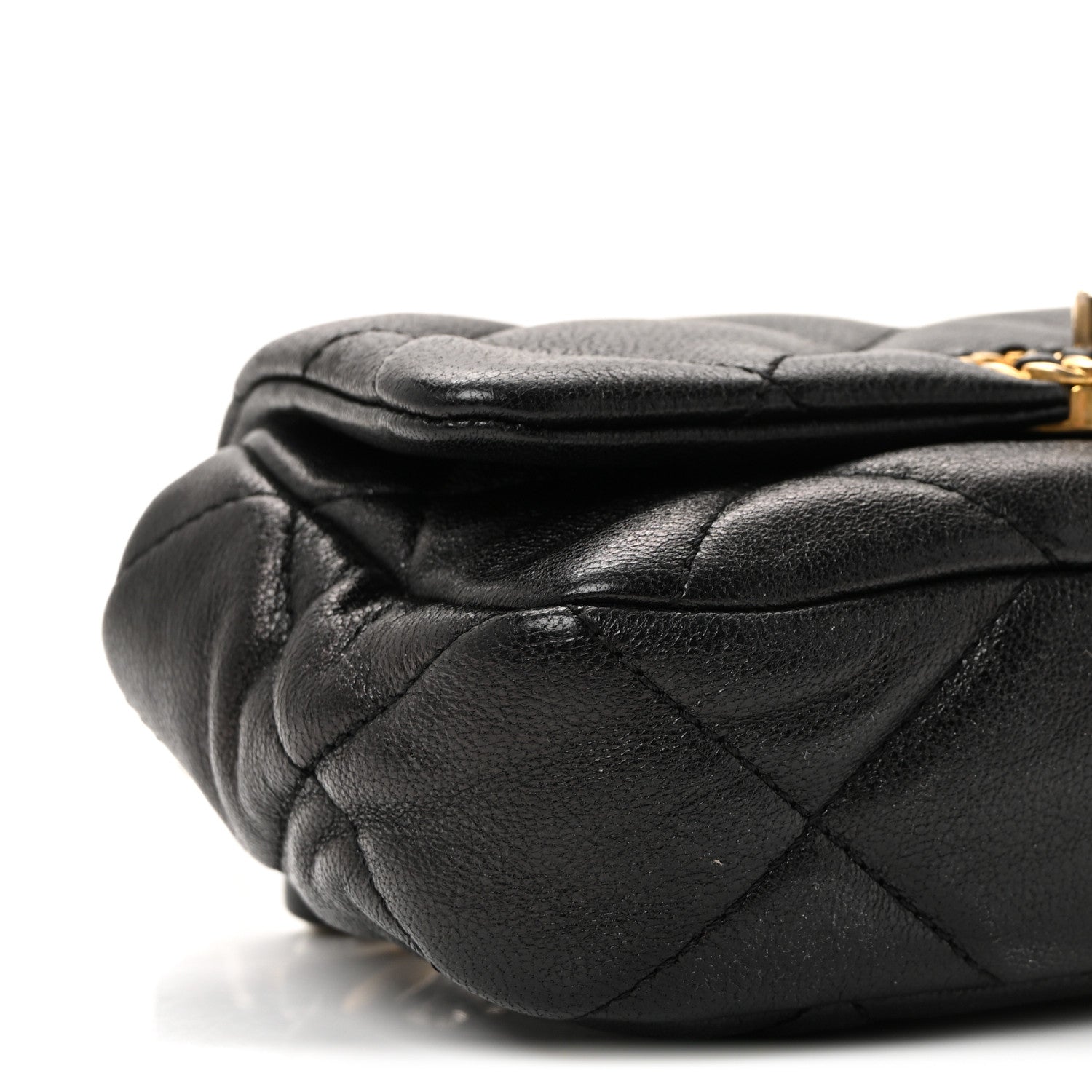 Chanel Goatskin Quilted Chanel 19 Waist Bag Black