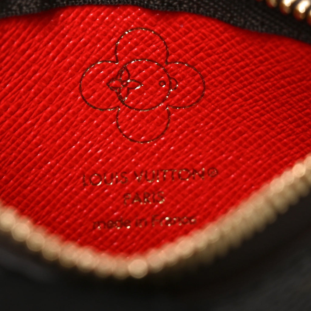 Louis Vuitton Monogram 2024 Christmas Animation Candy Factory Key Pouch Candy Red