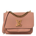 Louis Vuitton Grained Calfskin Lockme Chain Bag PM Rose Silk