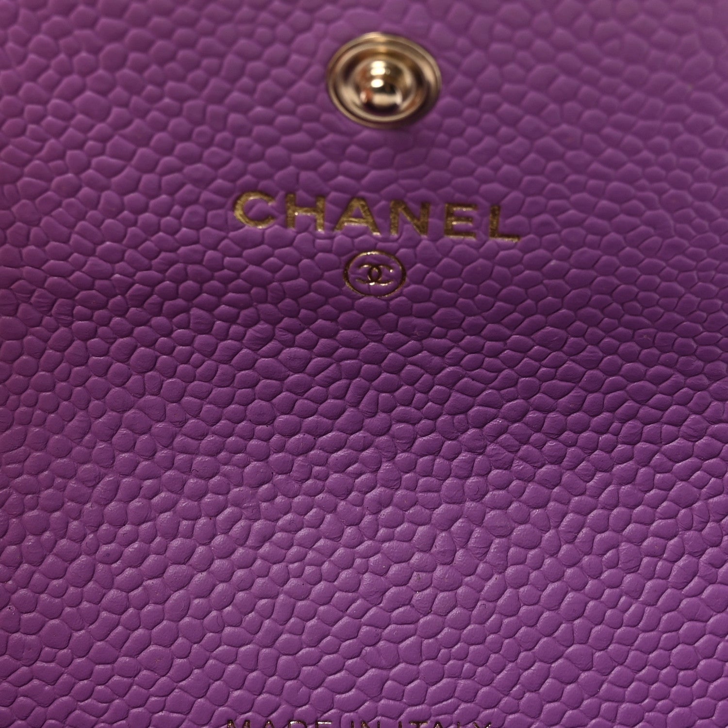 Caviar Quilted Boy Flap Card Holder Purple