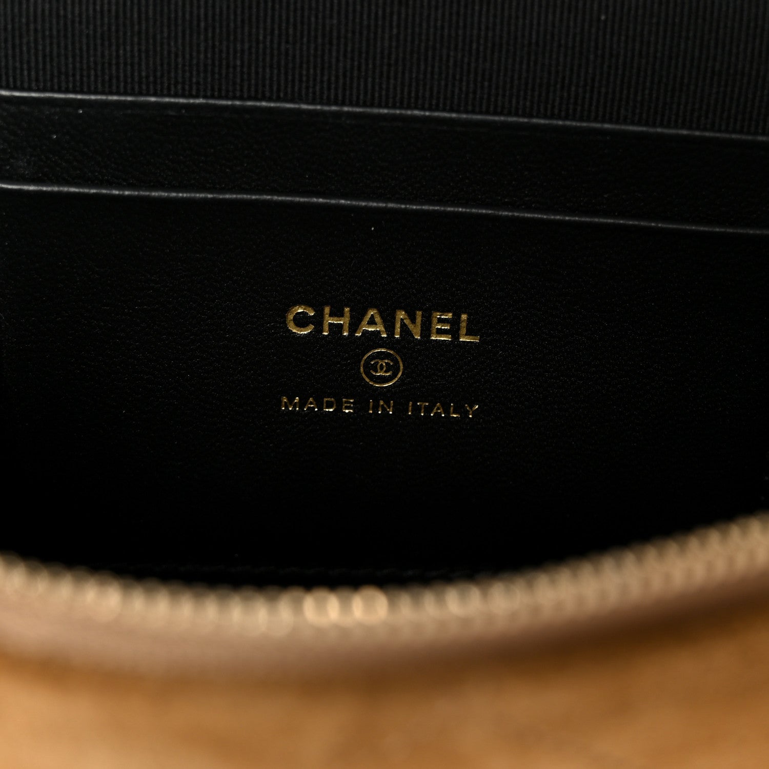 Chanel Suede Calfskin Shiny Lambskin Stitched Top Handle Slim Vanity With Chain Beige Black