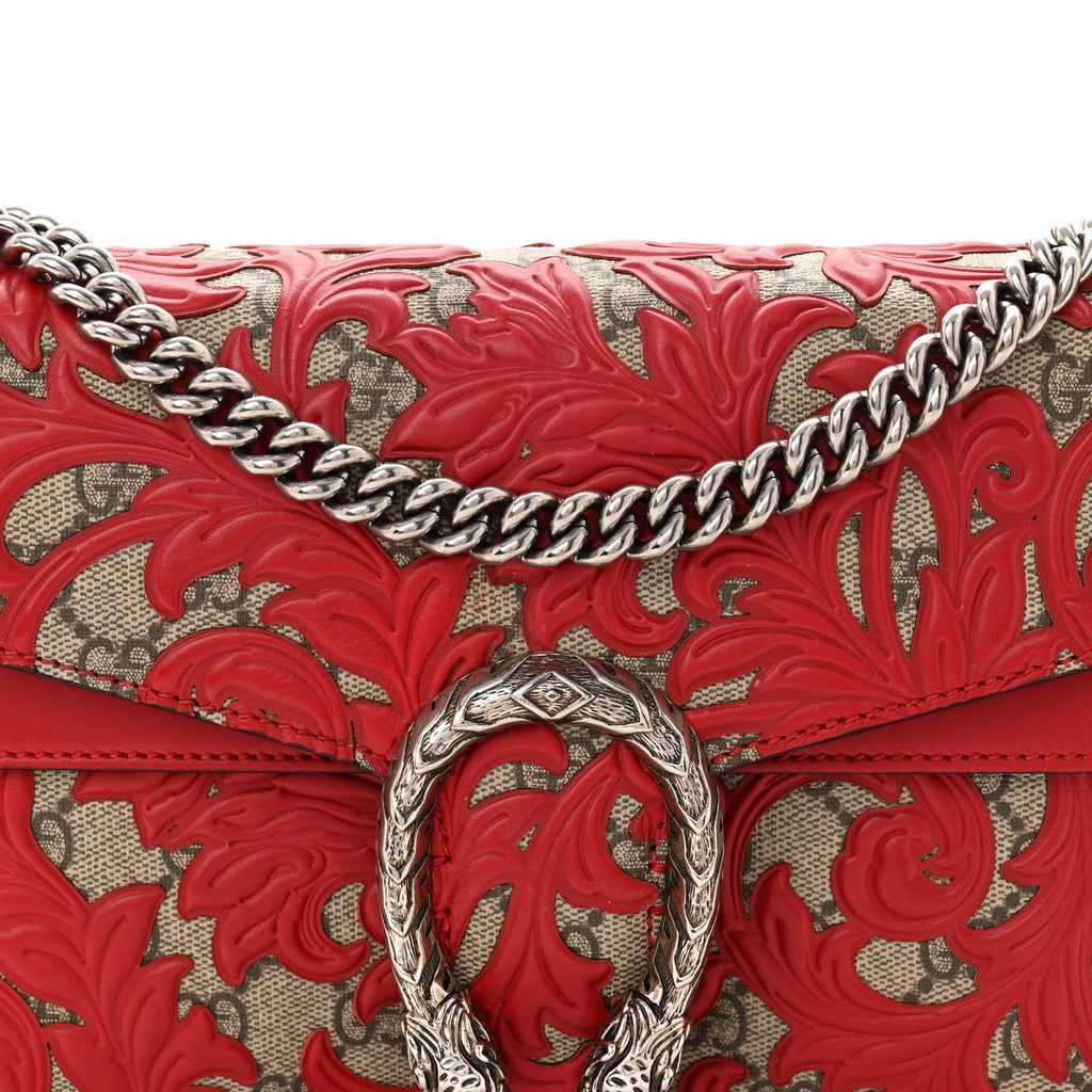 Gucci GG Supreme Monogram Arabesque Dionysus Shoulder Bag Hibiscus Red