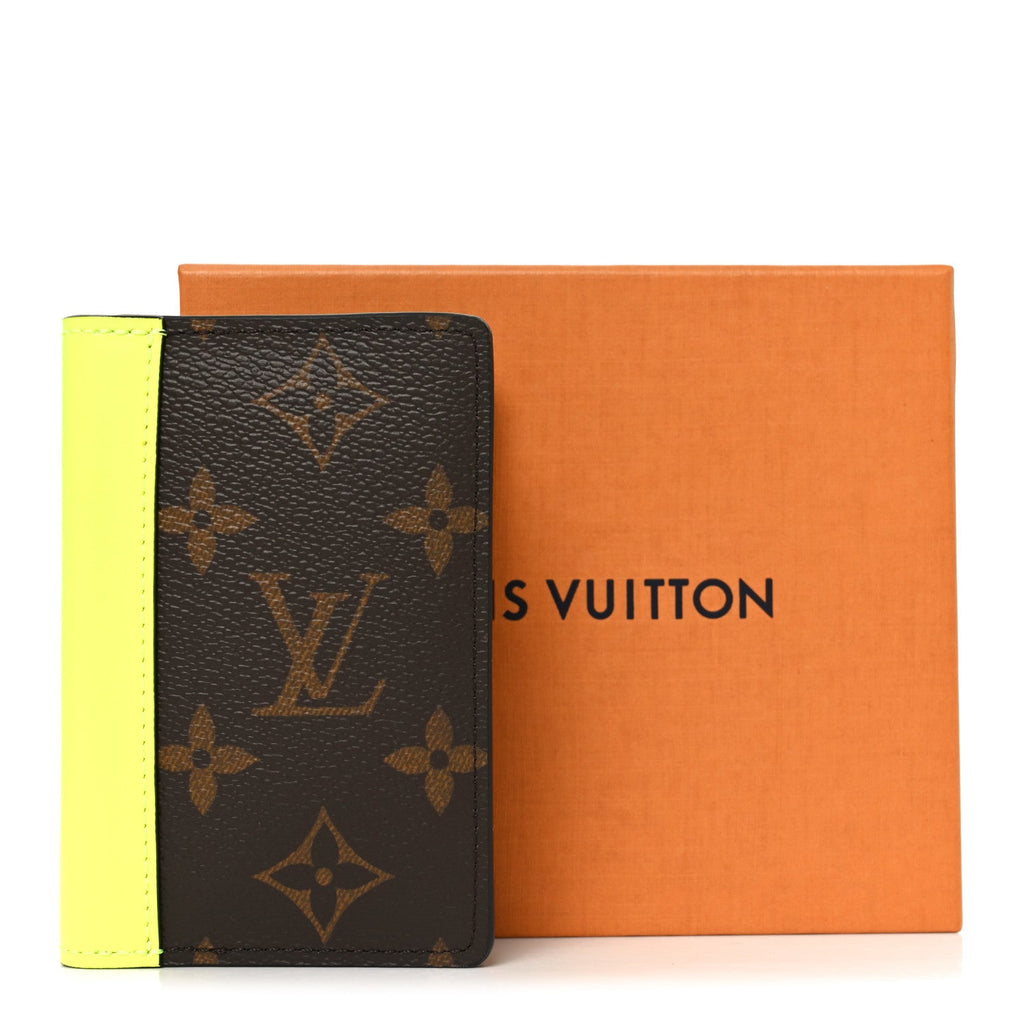 Louis Vuitton Monogram Macassar Pocket Organizer NM Florescent Yellow